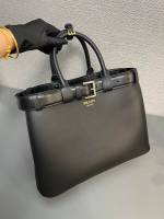Prada Buckle large leather handbag with belt - Image 4