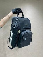 Prada Black Re-nylon And Saffiano Backpack - Image 2