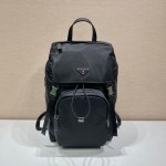 Prada Black Re-nylon And Saffiano Backpack