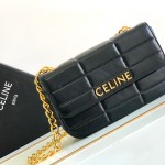 CELINE CHAIN SHOULDER BAG MATELASSE MONOCHROME