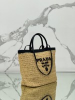 Prada Medium crochet and leather tote bag - Image 2