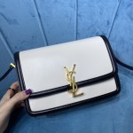 YSL SOLFERINO MEDIUM SATCHEL IN CANVAS AND BOX SAINT LAURENT LEATHER - Image 7