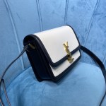 YSL SOLFERINO MEDIUM SATCHEL IN CANVAS AND BOX SAINT LAURENT LEATHER - Image 8
