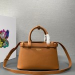 Prada Buckle small leather handbag with double belt