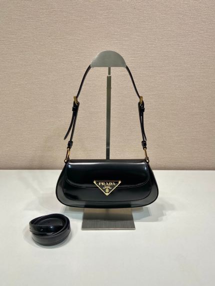 Prada Brushed leather shoulder bag