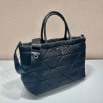 Prada Black Re-nylon Medium Padded Tote - Image 3