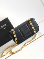 CELINE CHAIN SHOULDER BAG MATELASSE MONOCHROME CELINE IN QUILTED GOATSKIN - Image 3