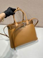 Prada Buckle large leather handbag with belt - Image 2