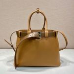 Prada Buckle large leather handbag with belt
