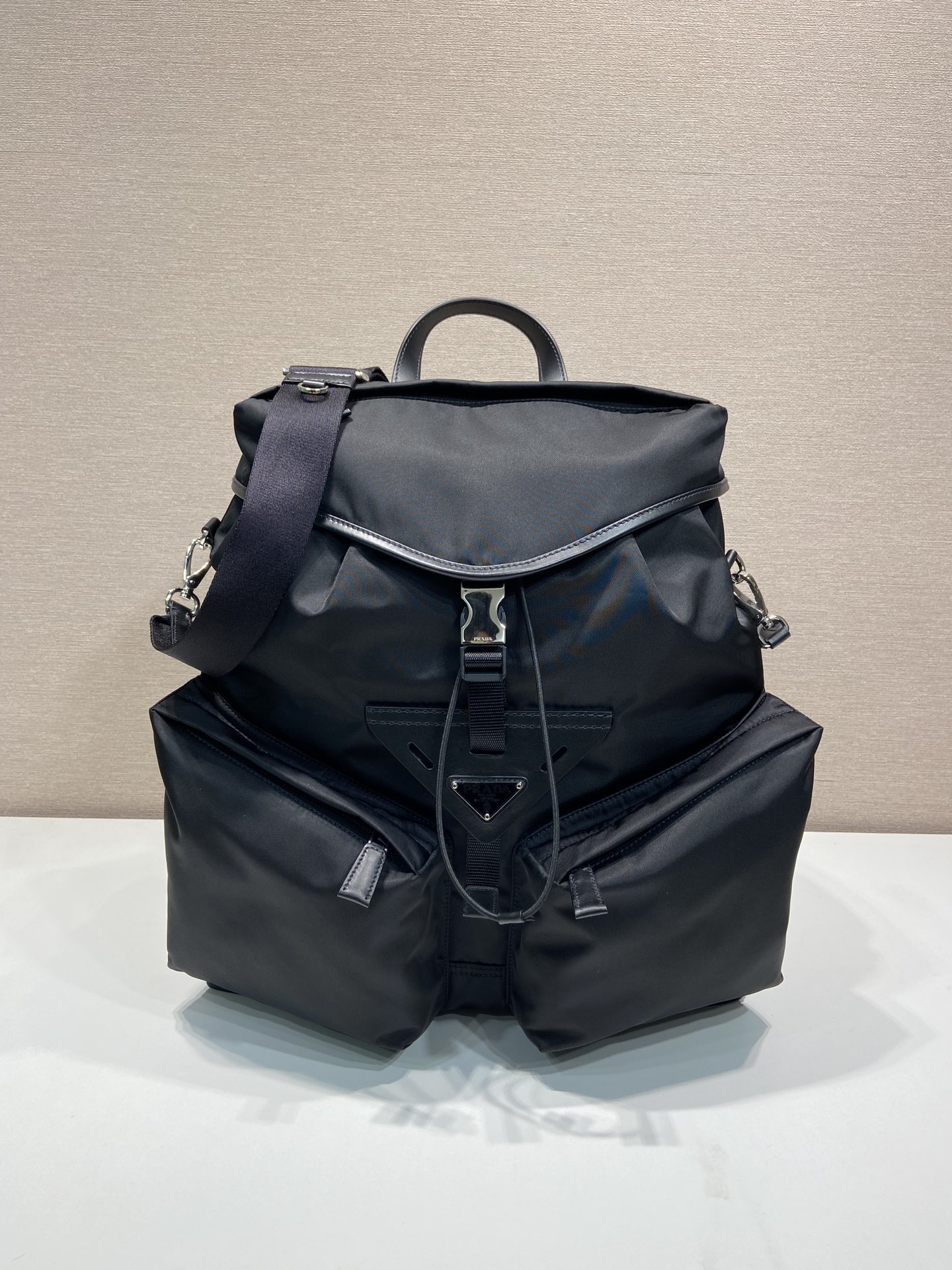 HSC-BBFE1741C781 Prada Re-Nylon and leather backpack - Image 1