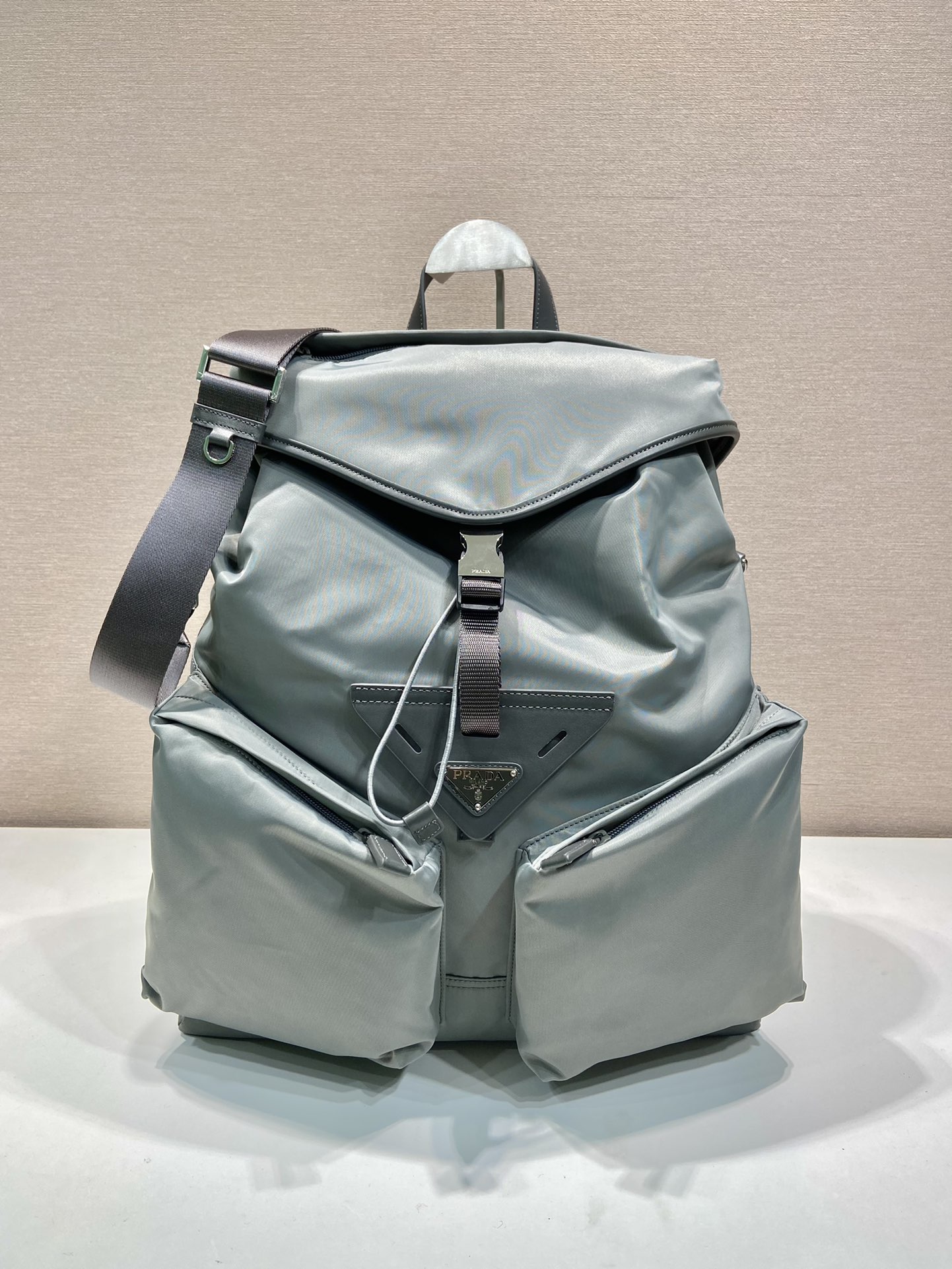 HSC-BE2A3479DA0C Prada Re-Nylon and leather backpack - Image 1
