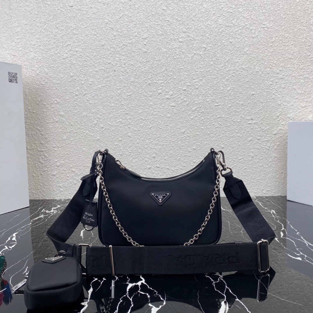 HSC-C8461ABFC8BF Prada Nylon Hobo - Image 1