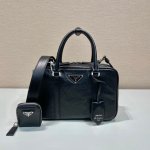 Prada antique nappa leather top handle bag