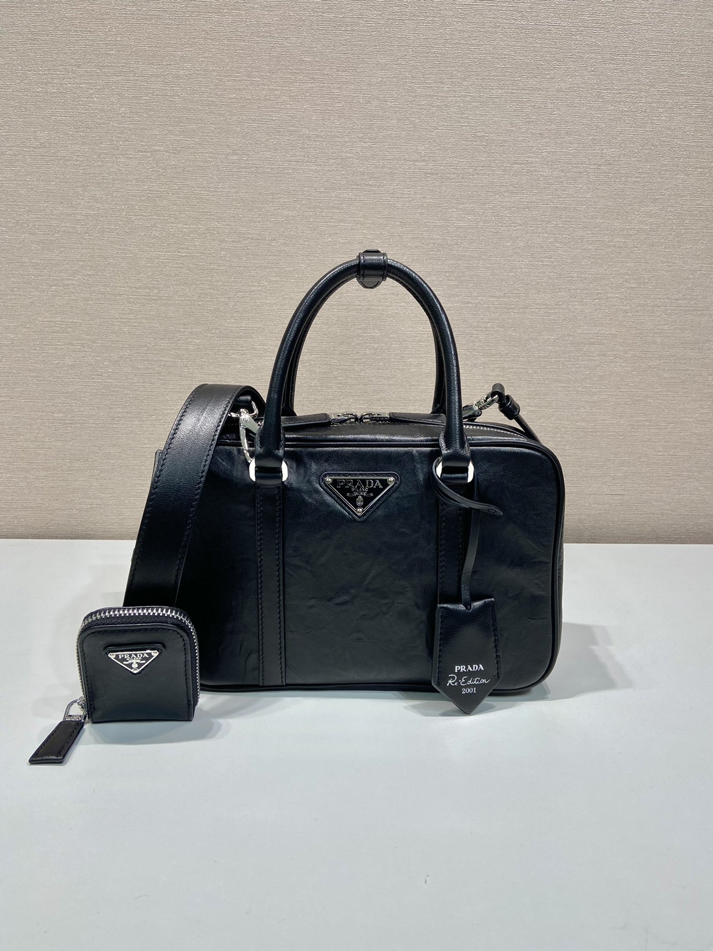 HSC-D420E3905C5B Prada antique nappa leather top handle bag - Image 1