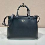 Prada Buckle medium leather handbag with double belt