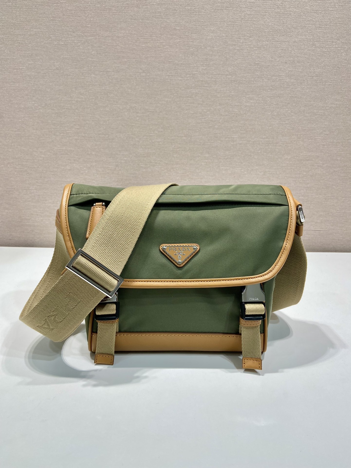 HSC-DB89C6C22E0B Prada Re-Nylon and leather shoulder bag - Image 1
