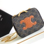 Celine BOX ON CHAIN CUIR TRIOMPHE