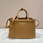 Prada Buckle medium leather handbag with double belt