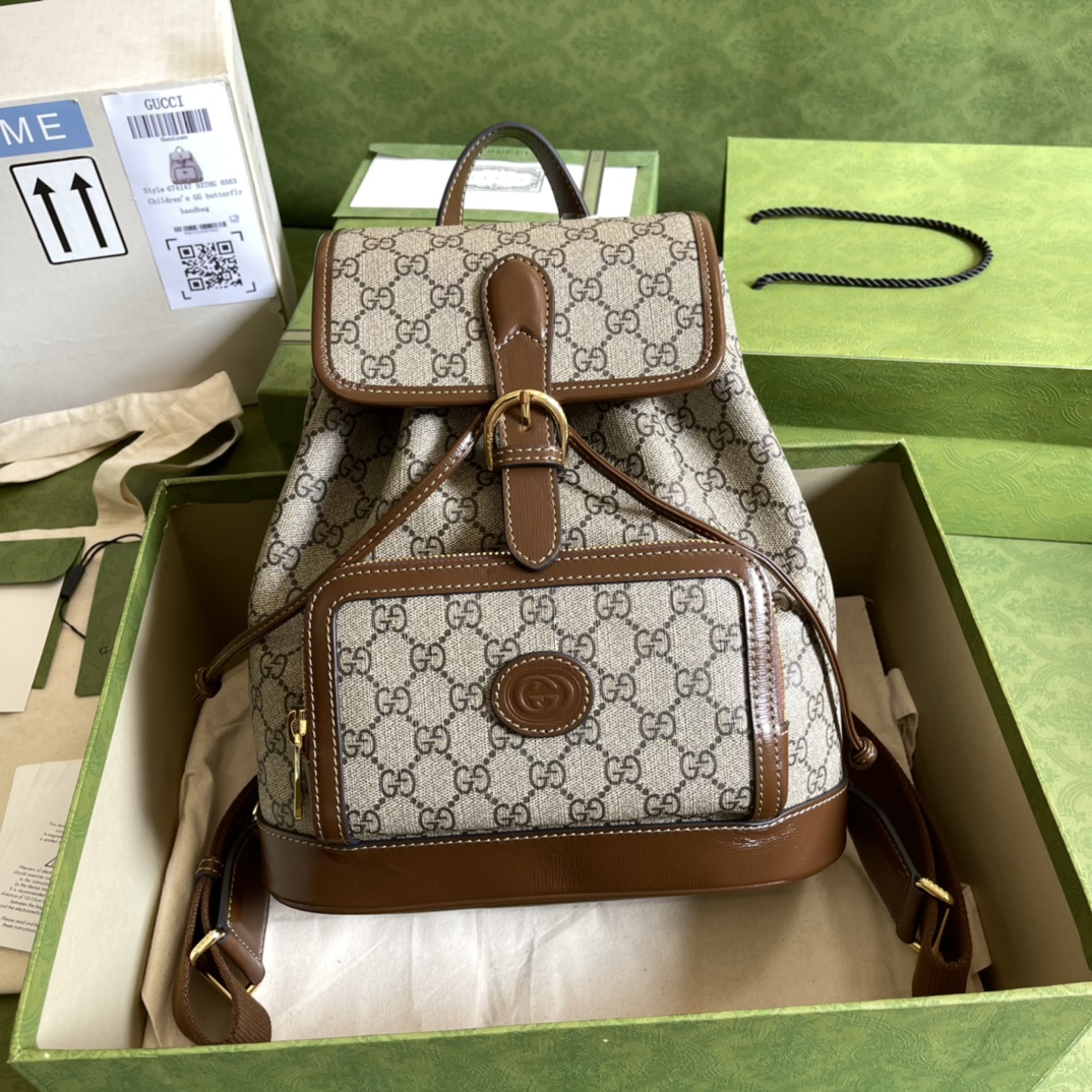 HSC-E3F904C75B4E Gucci BACKPACK WITH INTERLOCKING G - Image 1