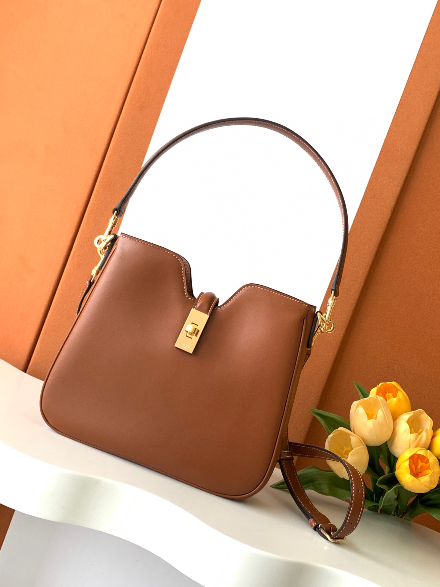HSC-F238E8B6EA38 Celine SMALL CAMILLE 16 SOFT BAG IN SMOOTH CALFSKIN - Image 1