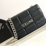 CELINE CHAIN SHOULDER BAG MATELASSE MONOCHROME