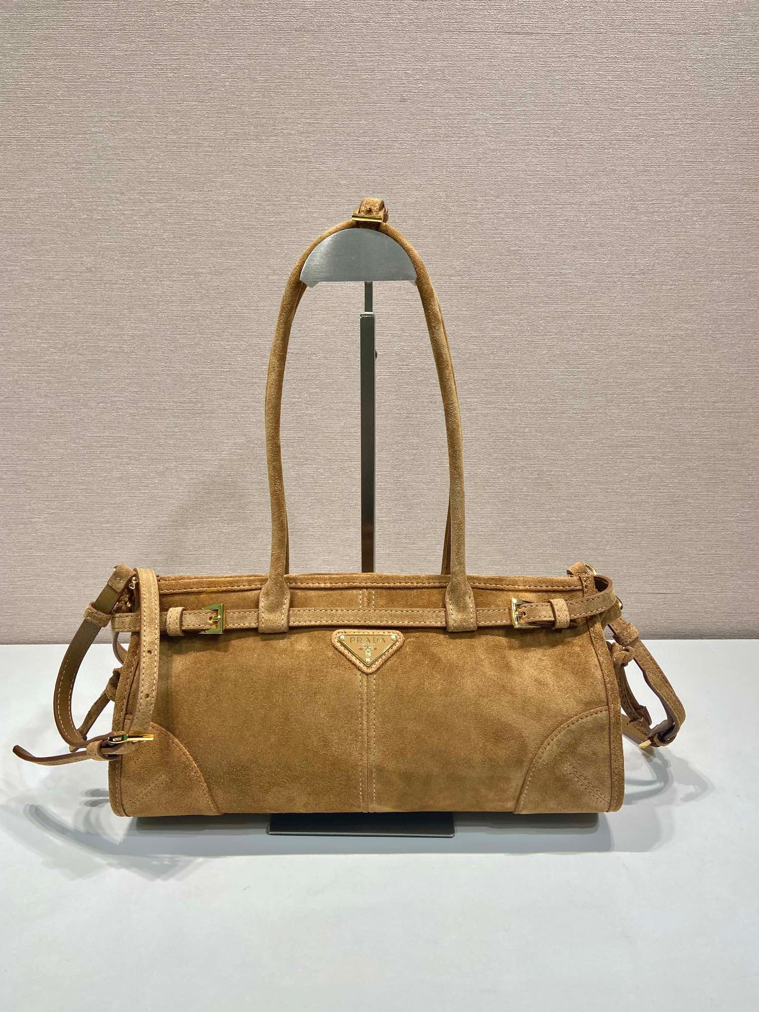 HSC-F88DAB8DD7F0 Prada Medium suede handbag - Image 1