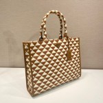 Large Prada Symbole embroidered fabric handbag - Image 2