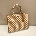Large Prada Symbole embroidered fabric handbag - Image 3