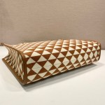 Large Prada Symbole embroidered fabric handbag - Image 6